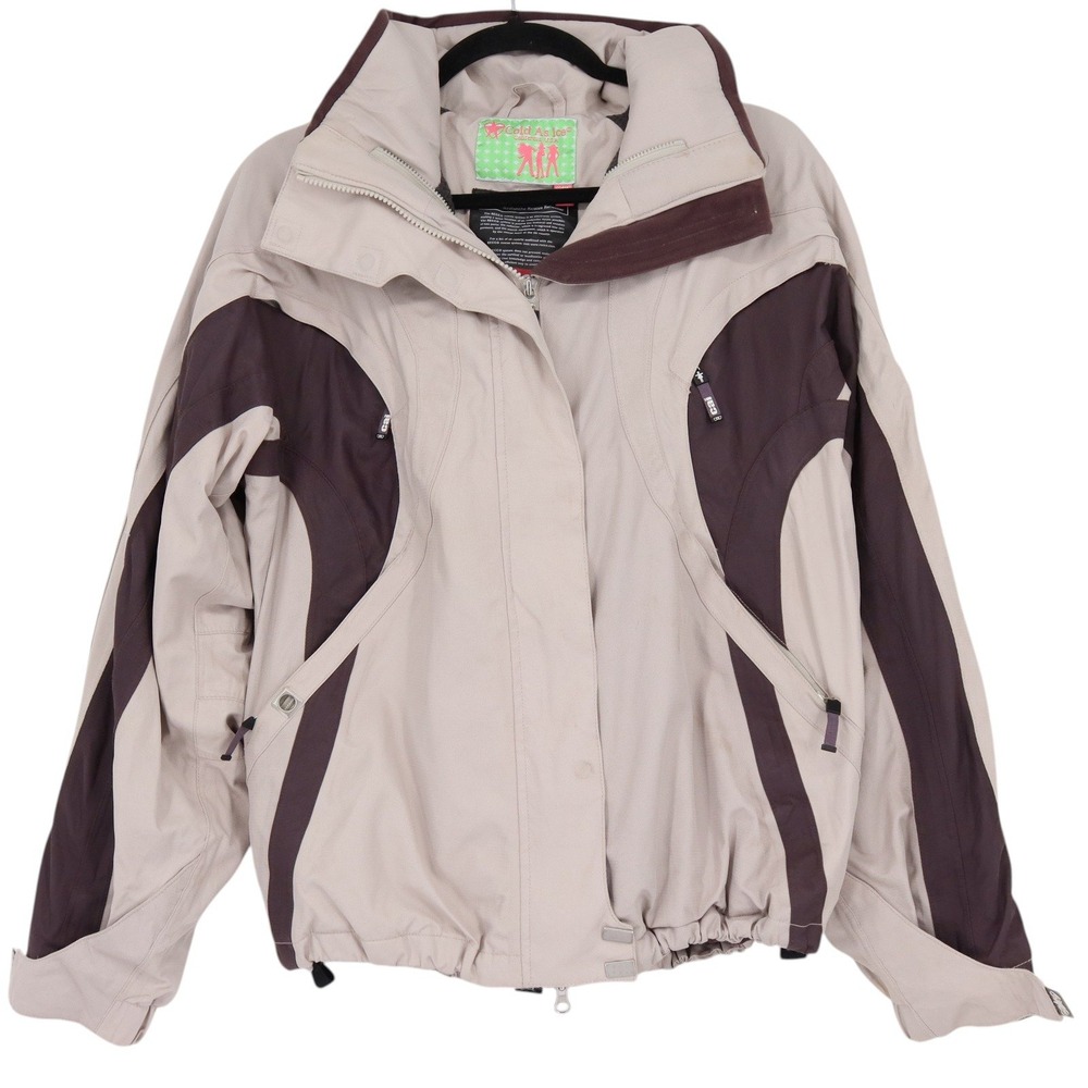 Cold As Ice Womens Ski Hooded Jacket Size M Tan Brown RECCO Avalanche System